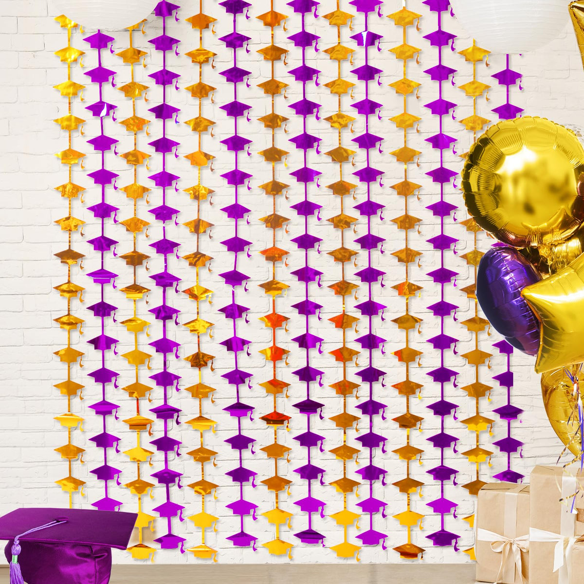 Mega-L Foil Fringe Curtains for Party Photo Backdrops