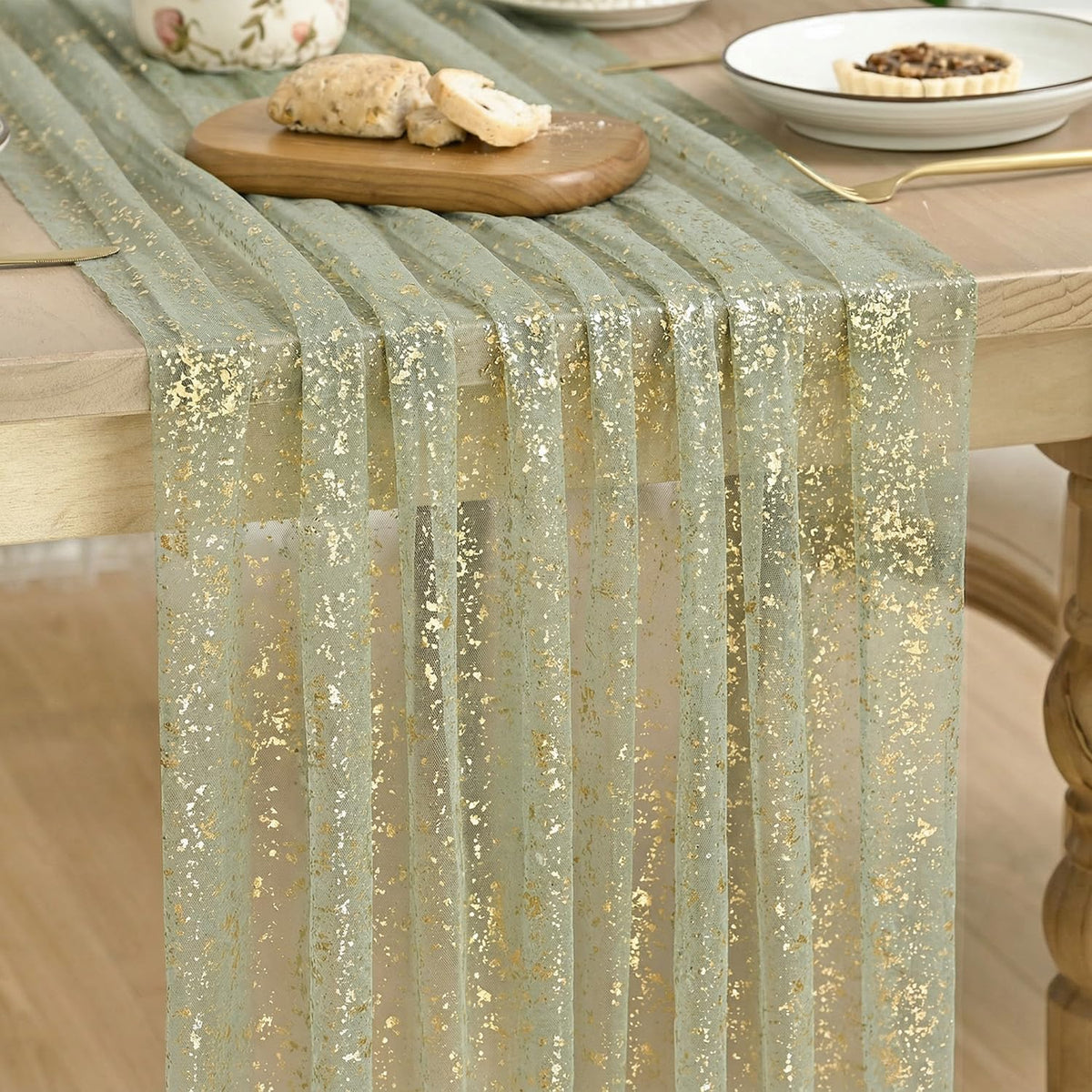 Artoid Mode Glitter Foil Gauze Table Runner for Parties