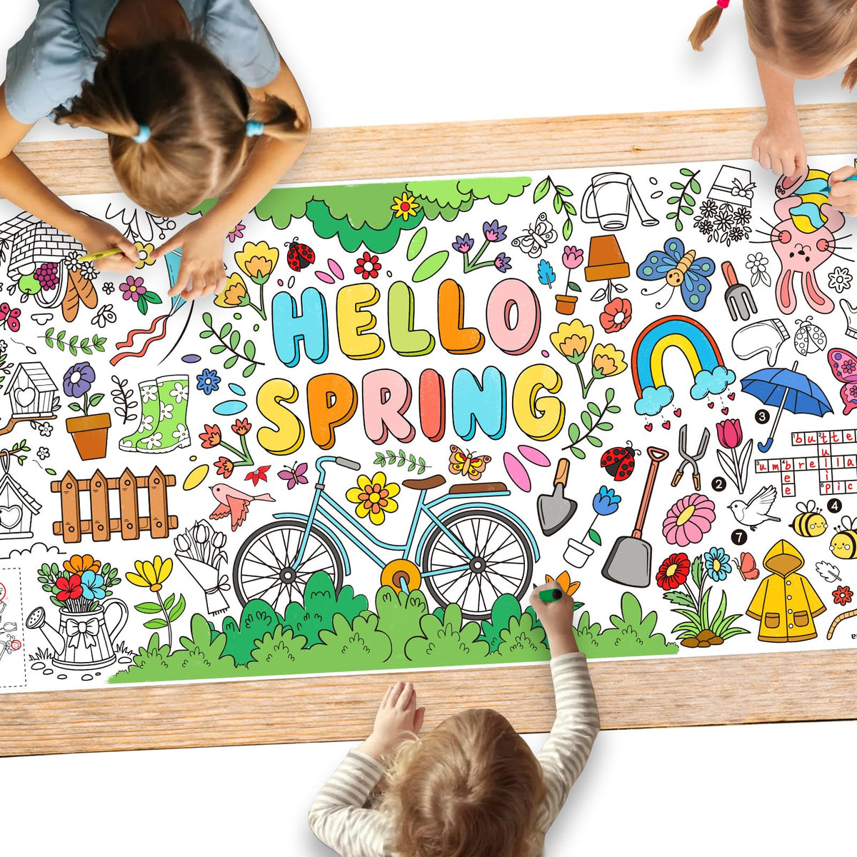 Gatherfun Kids Birthday Coloring Tablecloth, 31.5 x 72 in