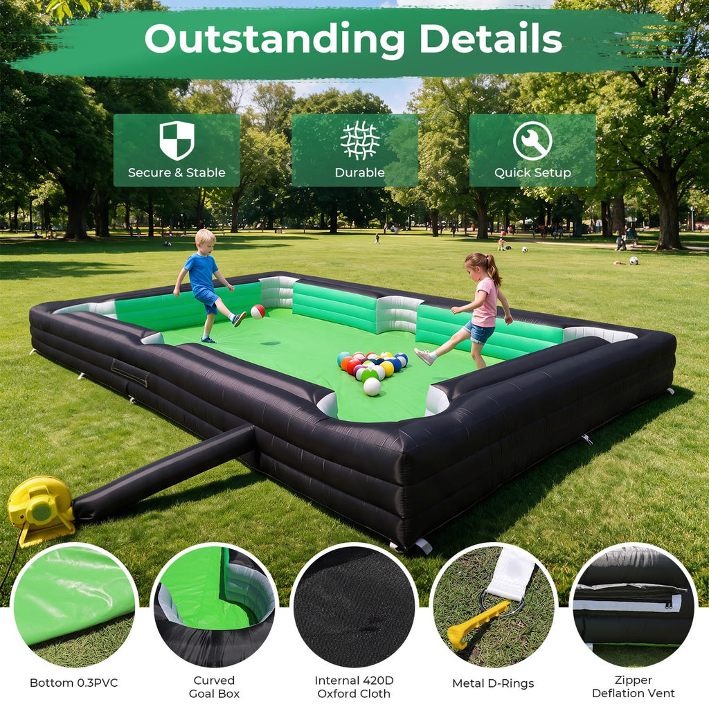 26FT Inflatable Soccer Pool Game with 16 Balls & 750W Blower