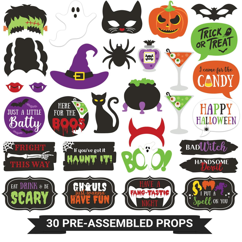 Fully Assembled Photo Booth Props & Selfie Signs for Parties