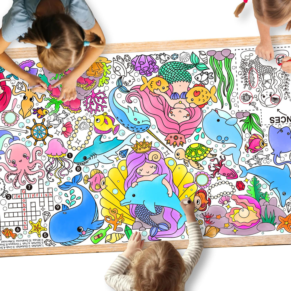 Gatherfun Kids Birthday Coloring Tablecloth, 31.5 x 72 in