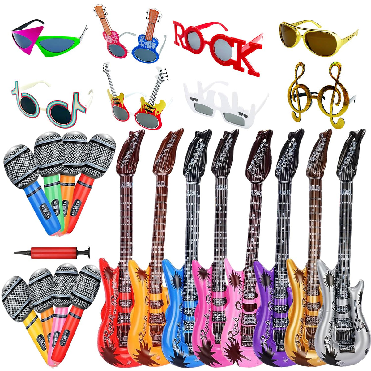 Rock Star Photo Booth Kit with Glasses, Guitar & Mic