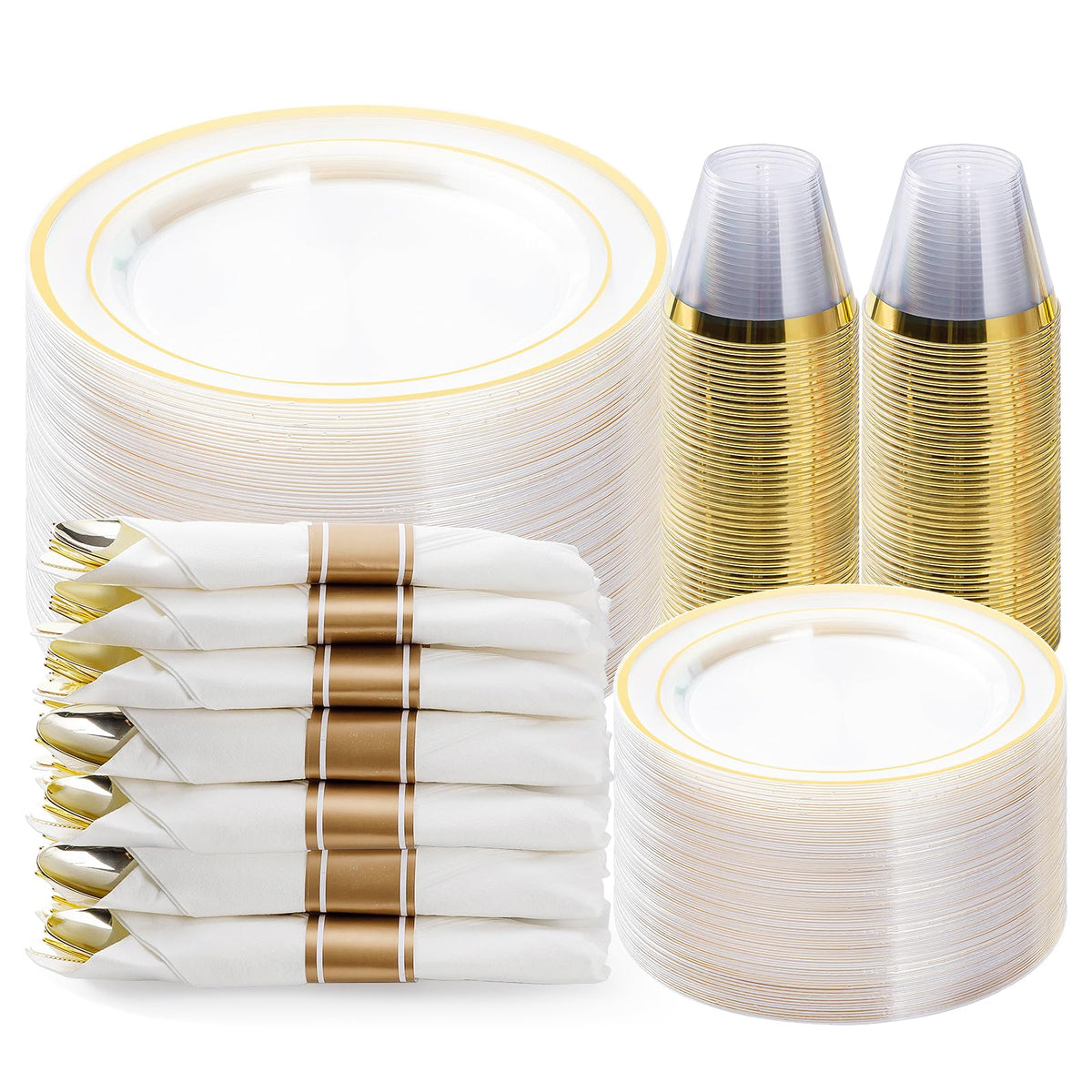 BESTVIP Disposable Party Dinnerware Set for Celebrations