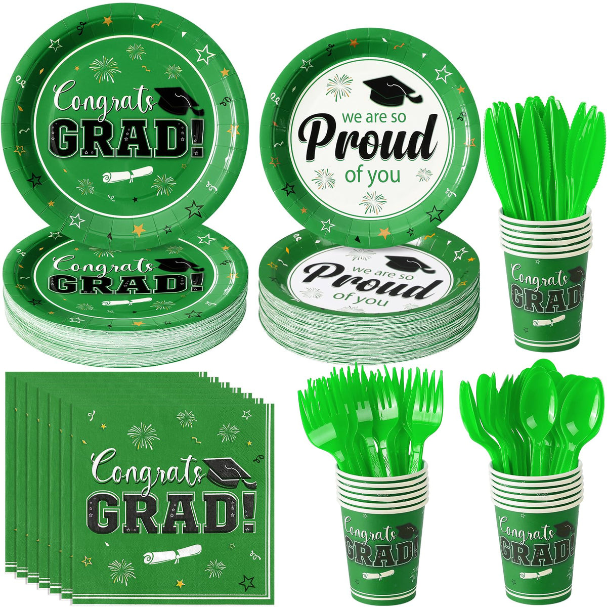 FunnyPars Graduation Party Supplies for 25 or 50 Guests