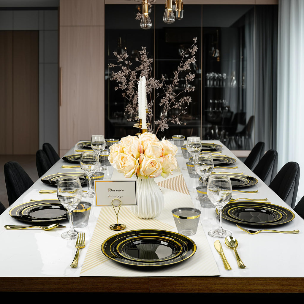 BESTVIP Disposable Party Dinnerware Set for Celebrations