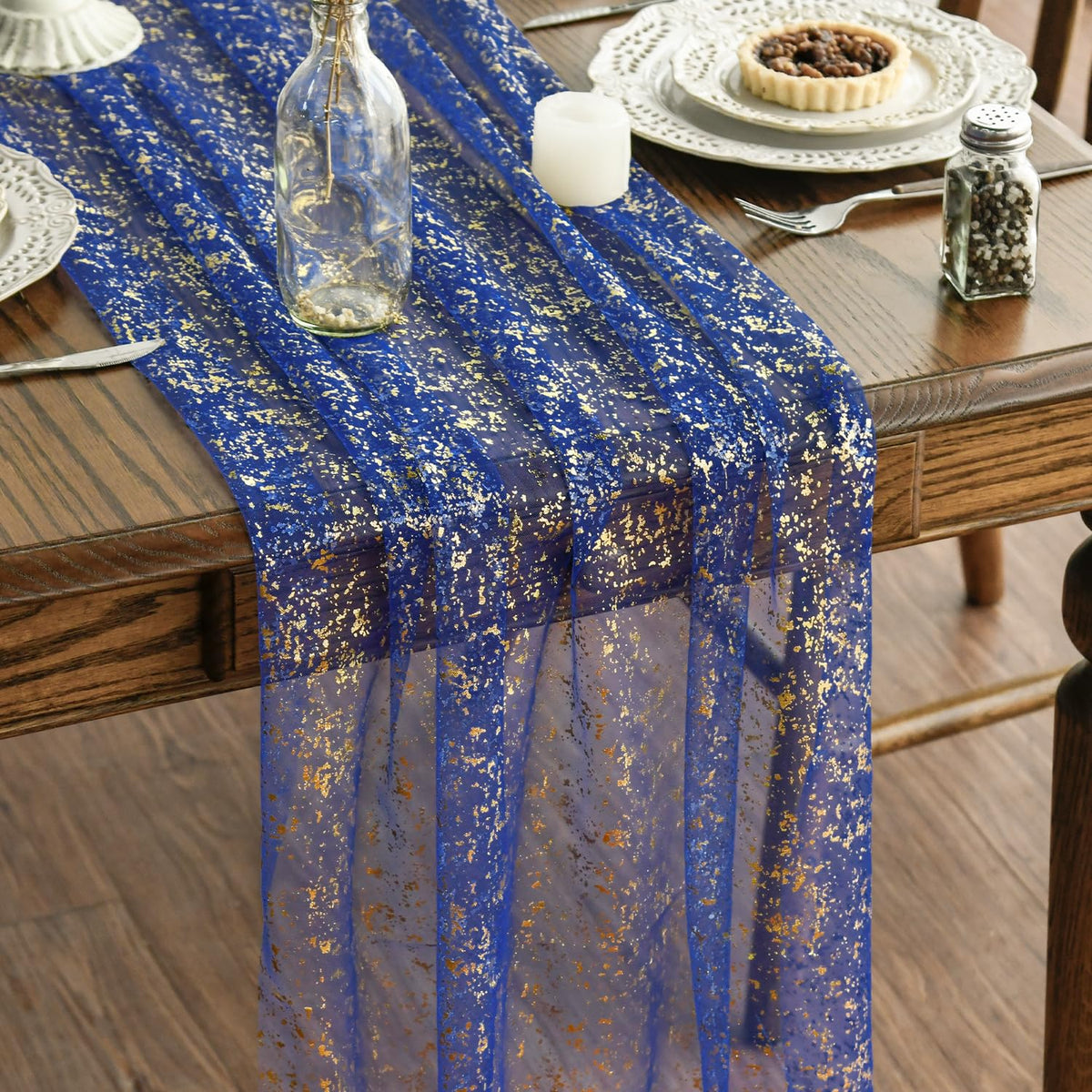 Artoid Mode Glitter Foil Gauze Table Runner for Parties