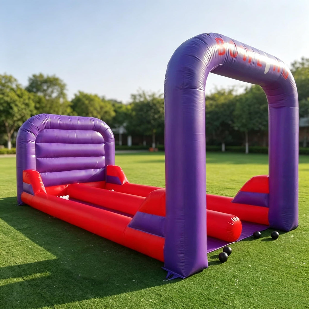 younghome 21FT Inflatable Dual-Lane Bowling Game Set