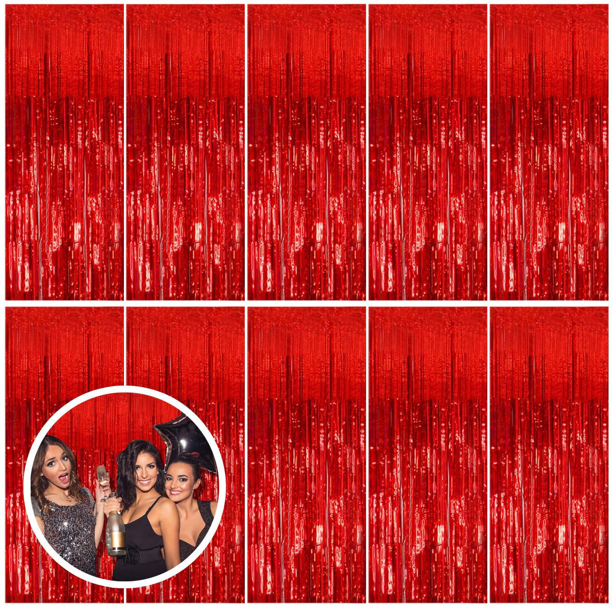 Tinsel Foil Fringe Backdrop Curtains for Party Photo Booths