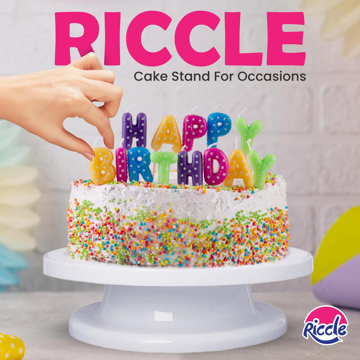 Riccle 88-Piece Cake Decorating Kit with Blue Turntable