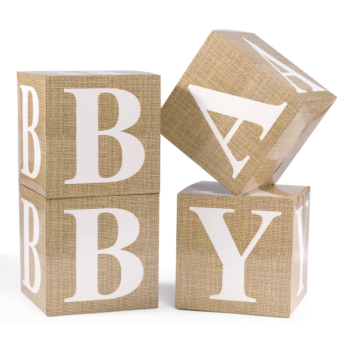 Voircoloria 4 Clear Lettered Balloon Boxes for Baby Showers