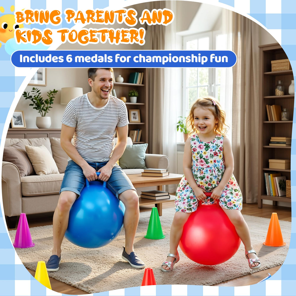 53-Piece Carnival Outdoor Game Set with 18-Inch Hopper Balls