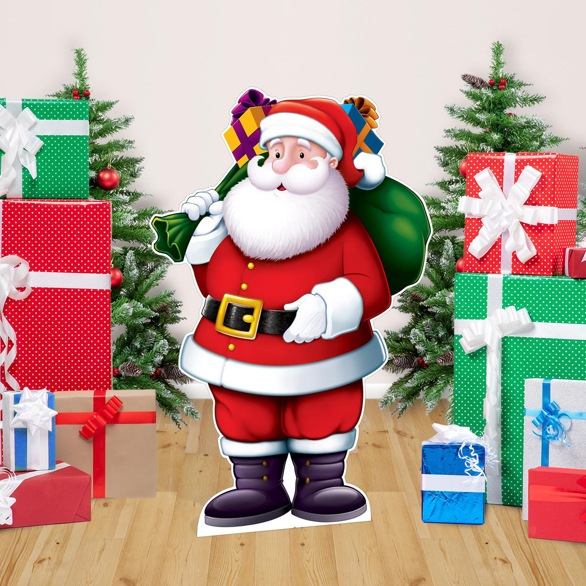 Beistle Santa Claus Cardboard Photo Prop with Easel Stand