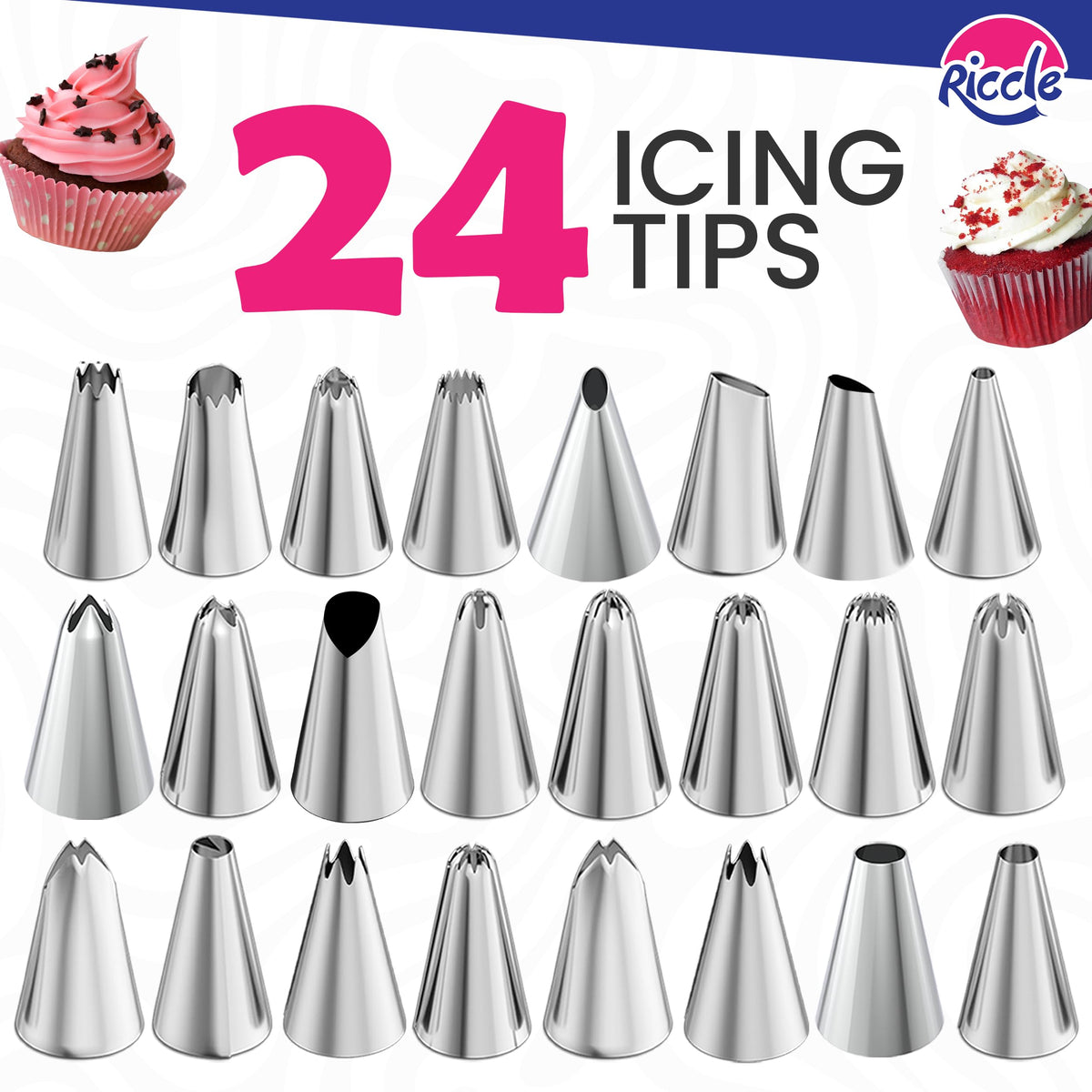 Riccle 88-Piece Cake Decorating Kit with Blue Turntable