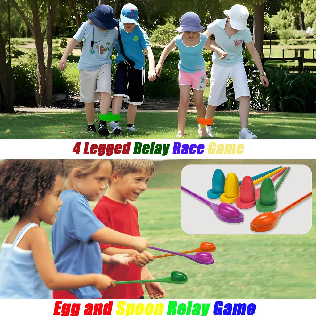 24-Piece Outdoor Relay Race Kit with Sacks, Spoons & Belts