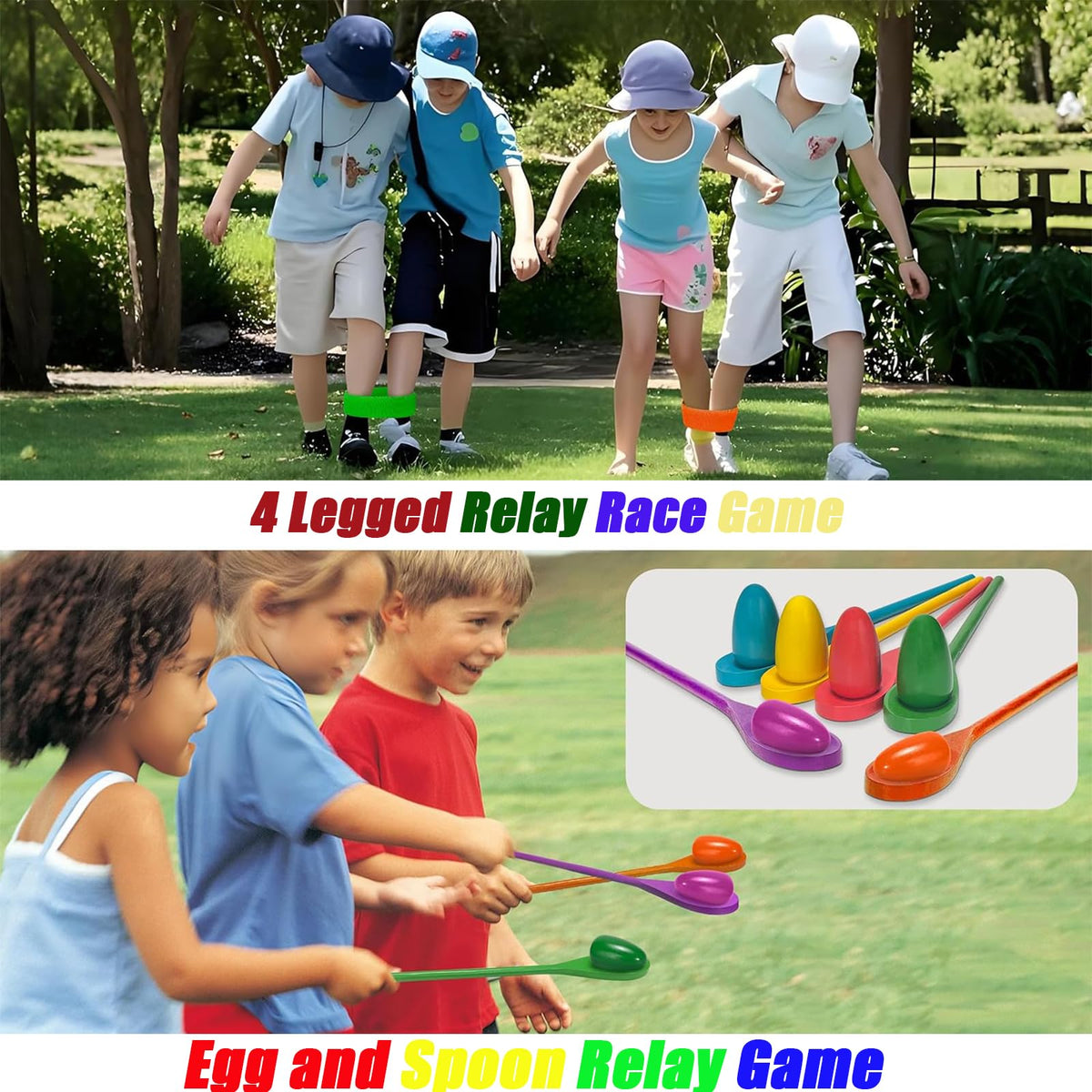 24-Piece Outdoor Relay Race Kit with Sacks, Spoons & Belts