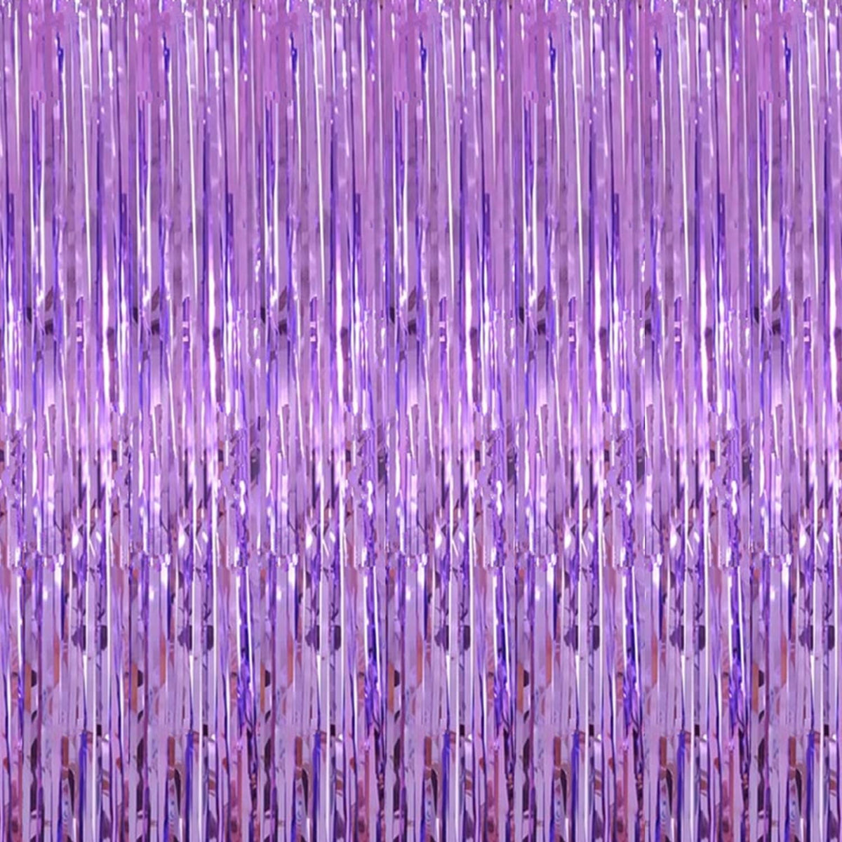 2-Pack Hot Pink Foil Fringe Curtains, 3.2 x 8.2 FT