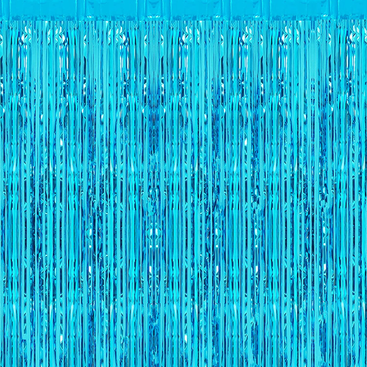 2-Pack Hot Pink Foil Fringe Curtains, 3.2 x 8.2 FT