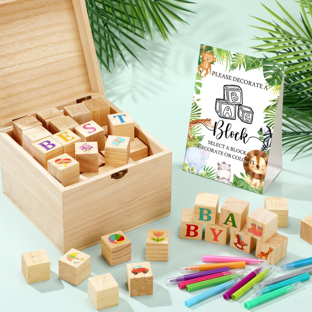 Marsui 136-Piece Baby Shower Game & Decorating Blocks Kit