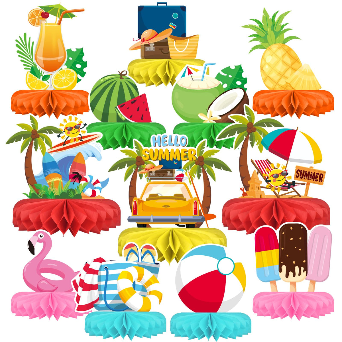 Kids' Birthday Honeycomb Centerpiece Table Decoration Set