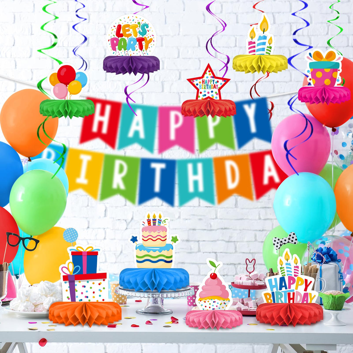 Kids' Birthday Honeycomb Centerpiece Table Decoration Set