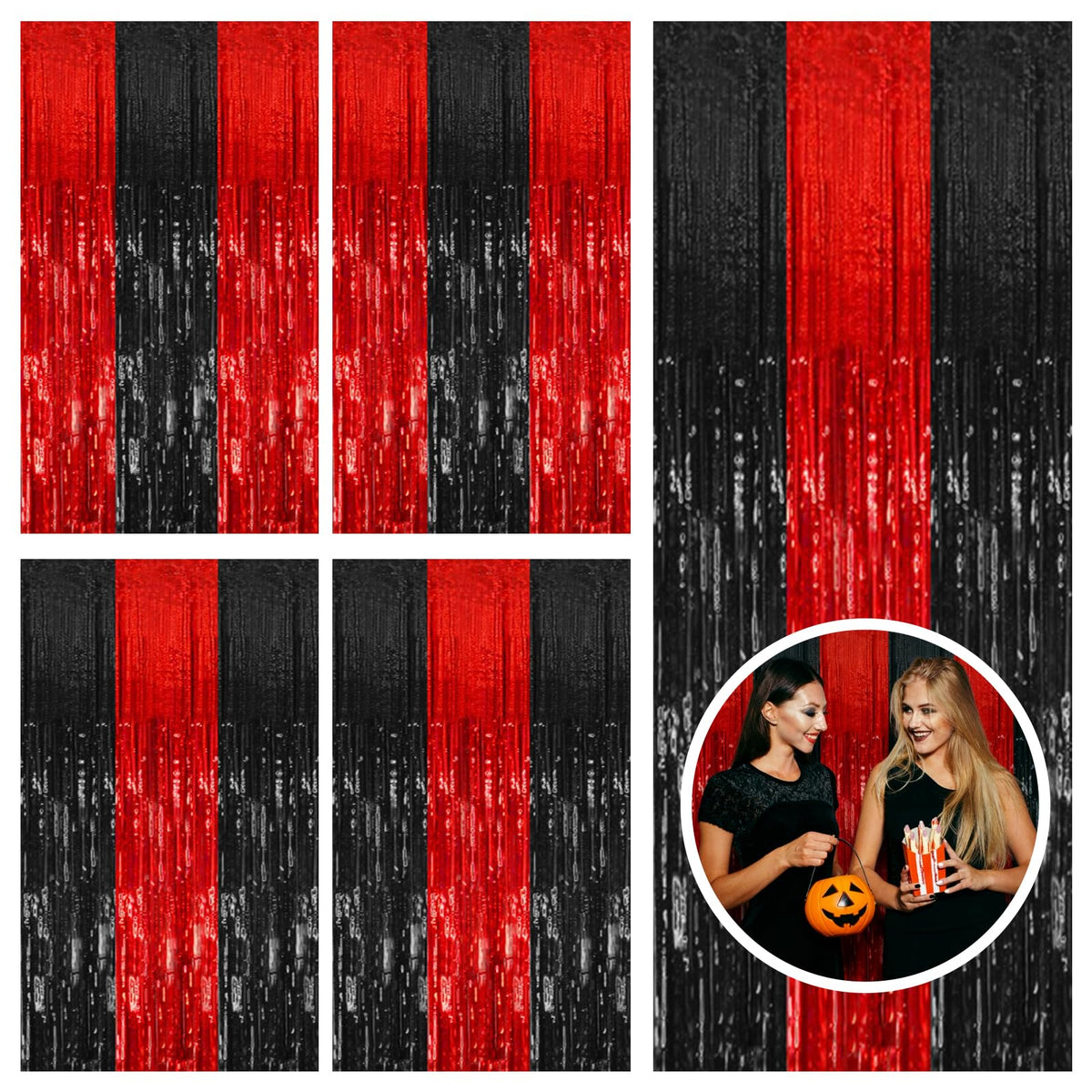 Tinsel Foil Fringe Backdrop Curtains for Party Photo Booths