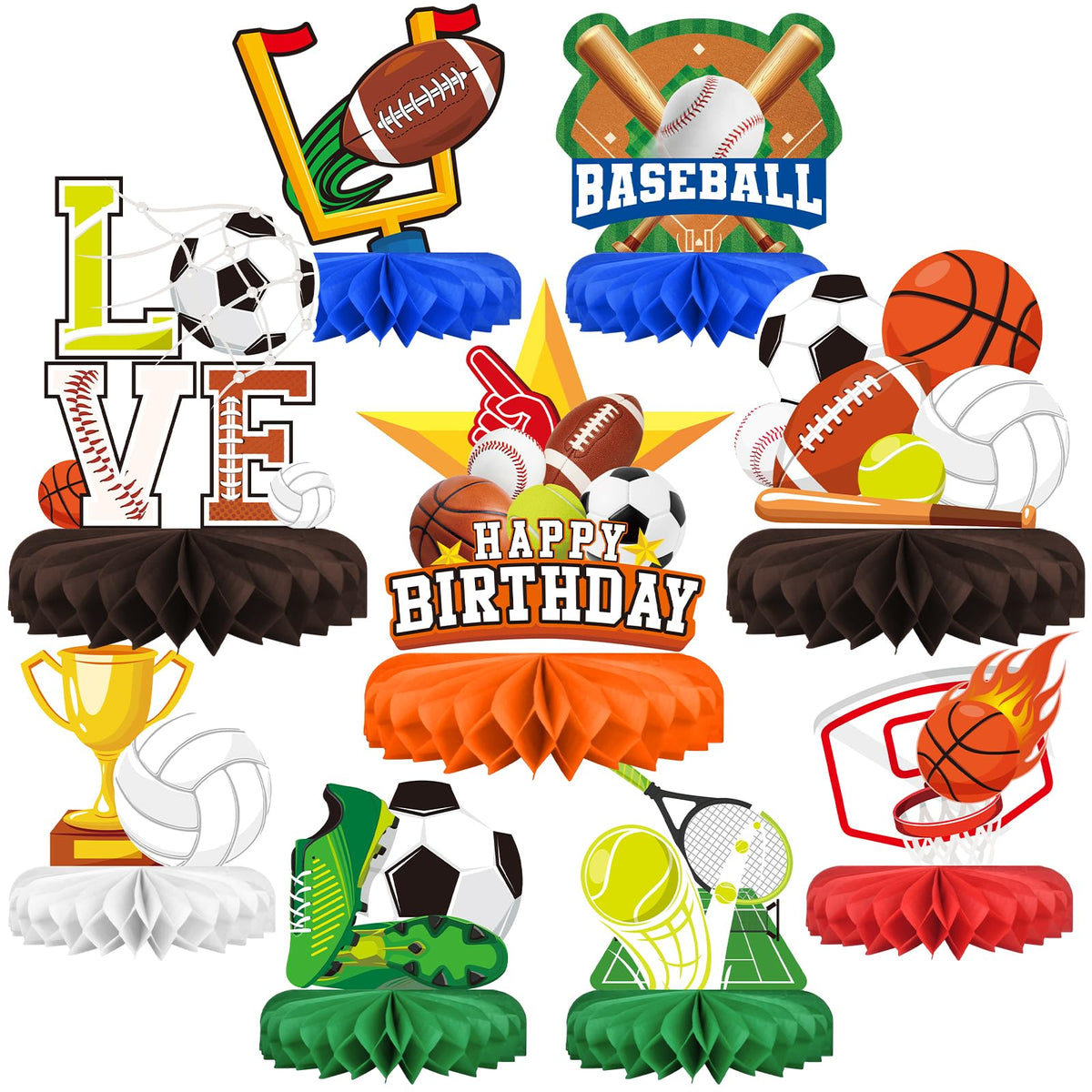 Kids' Birthday Honeycomb Centerpiece Table Decoration Set