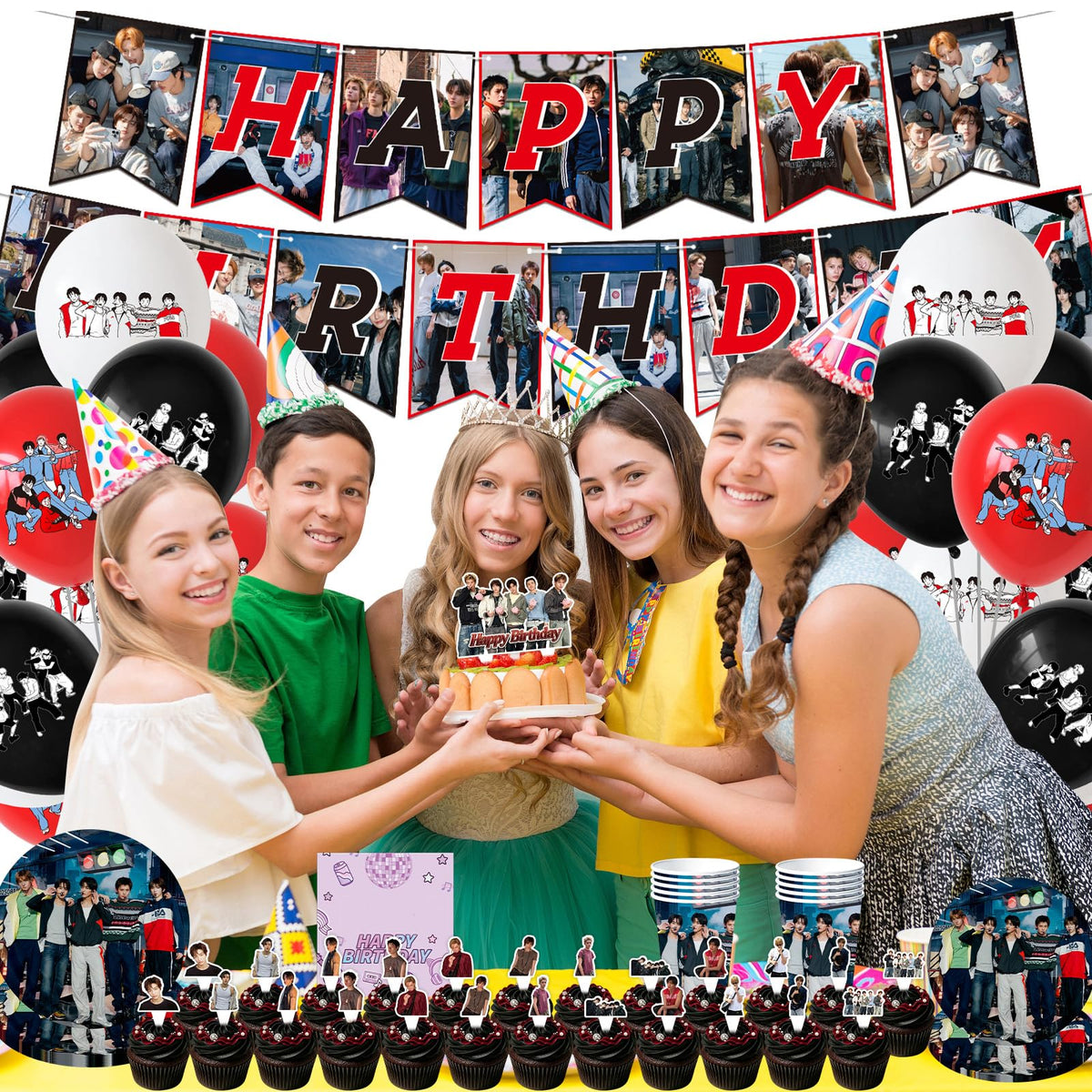 Cooortiis Birthday Cupcake Decorations & Cake Topper Kit