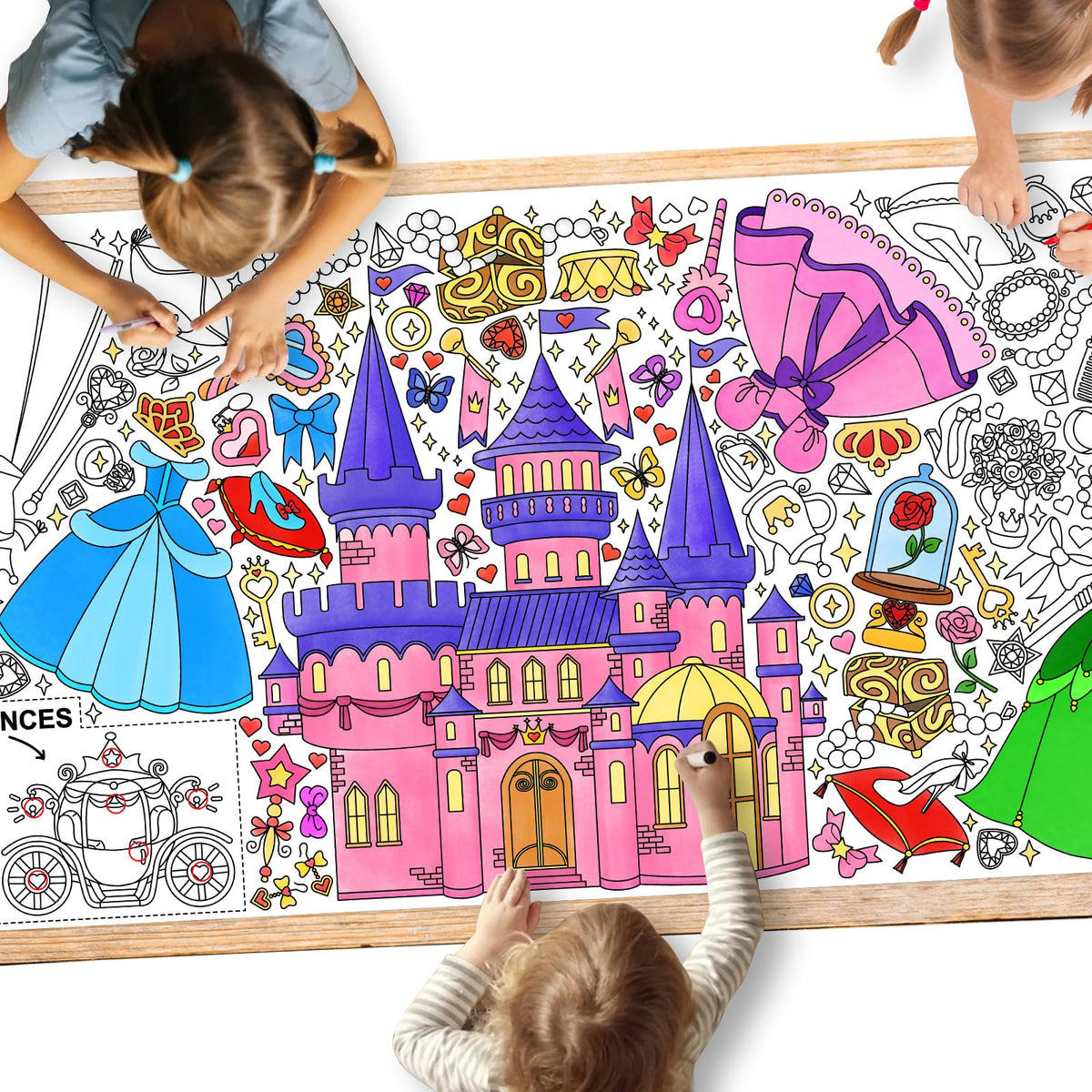 Gatherfun Kids Birthday Coloring Tablecloth, 31.5 x 72 in