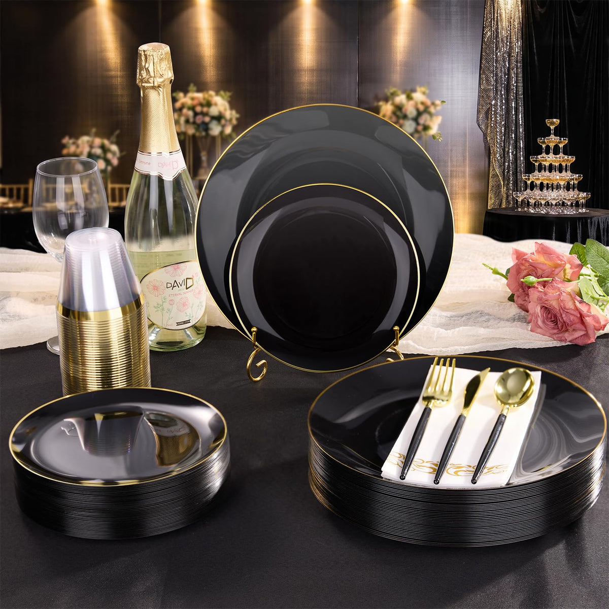 Bestluck Plastic Flower-Shaped Champagne Flutes for Parties