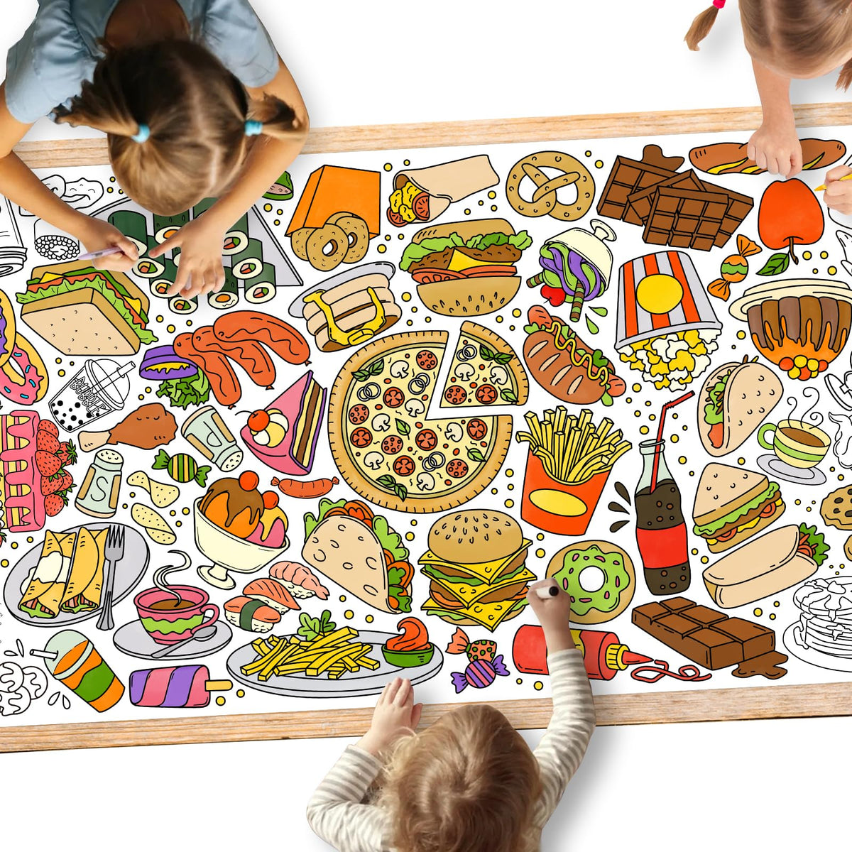 Gatherfun Kids Birthday Coloring Tablecloth, 31.5 x 72 in