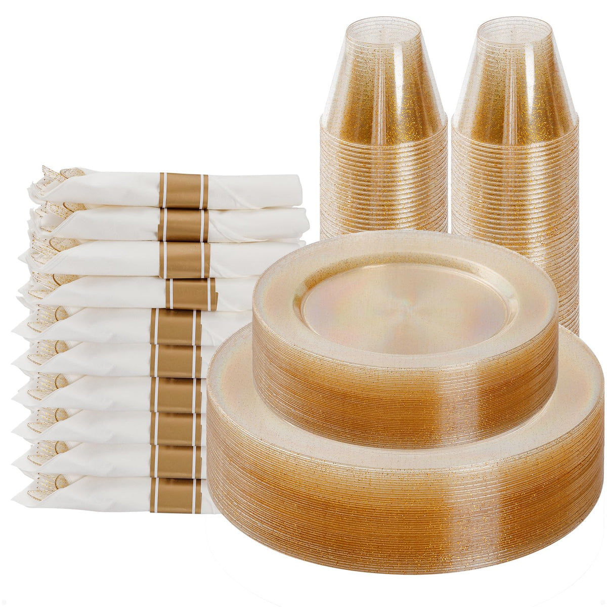 Goodluck Pre-Rolled Plastic Dinnerware Set for Parties