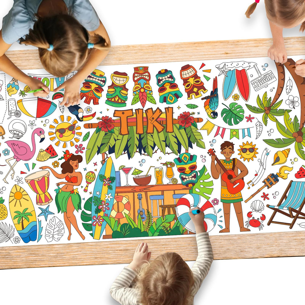 Gatherfun Kids Birthday Coloring Tablecloth, 31.5 x 72 in