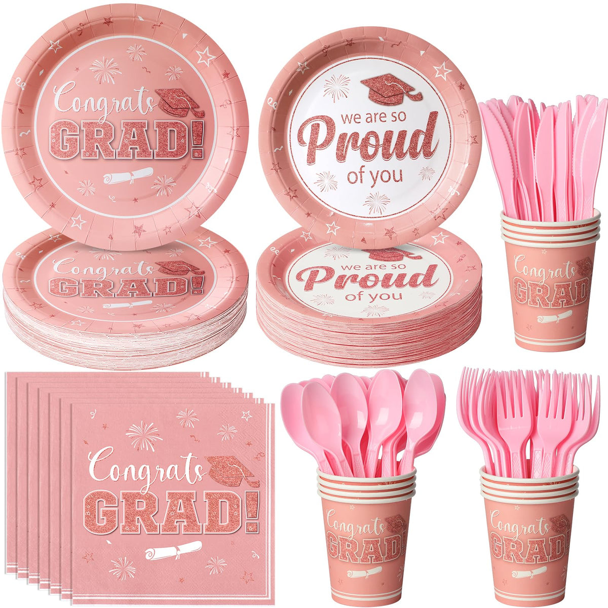 FunnyPars Graduation Party Supplies for 25 or 50 Guests