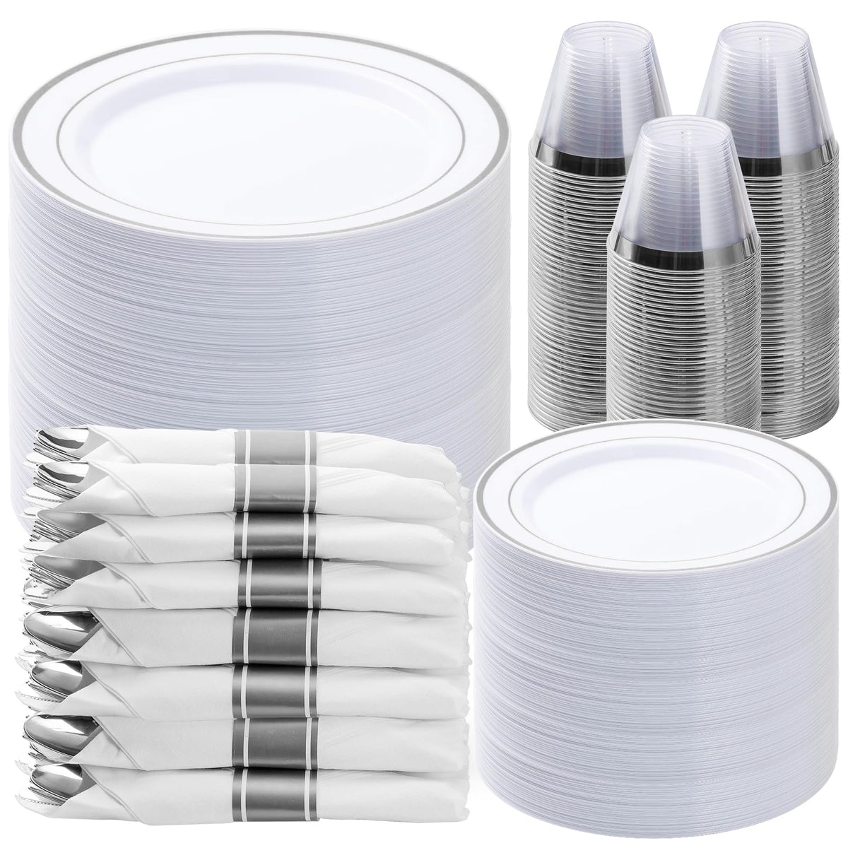 BESTVIP Disposable Party Dinnerware Set for Celebrations