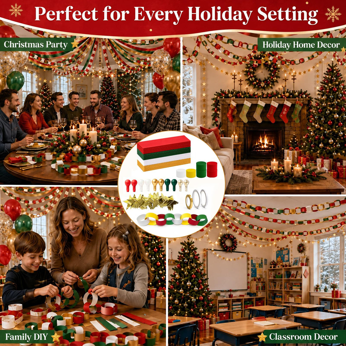 DIY Paper Chain, Streamer, Star Garland & Balloon Kit