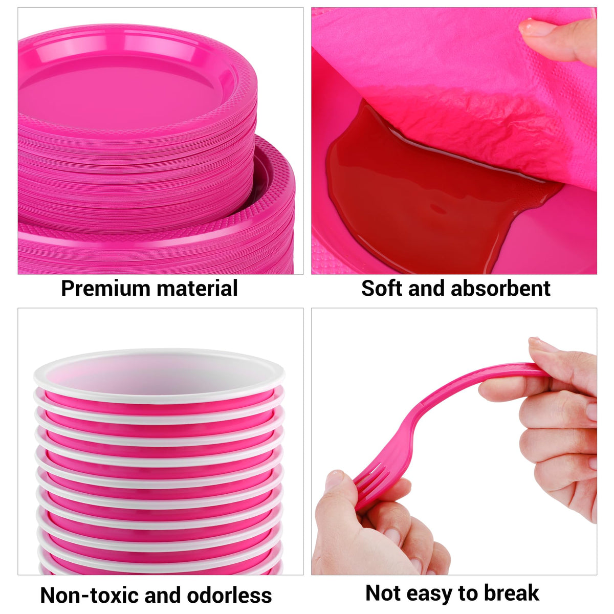 ADXCO Disposable Dinnerware Set with Plates, Cups & Cutlery