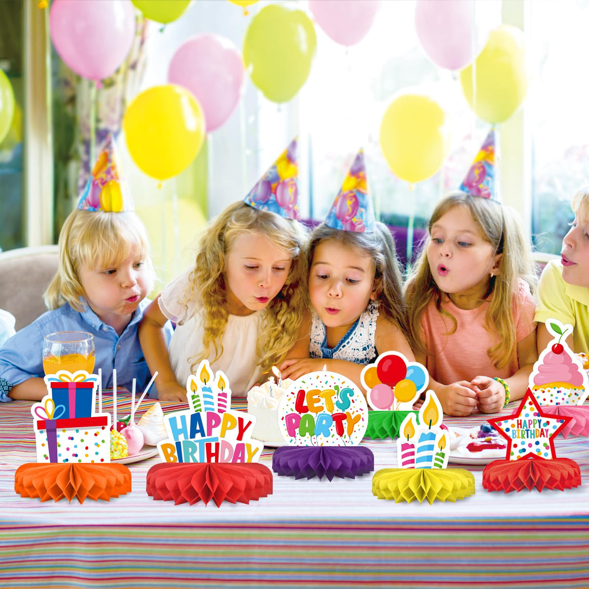 Kids' Birthday Honeycomb Centerpiece Table Decoration Set
