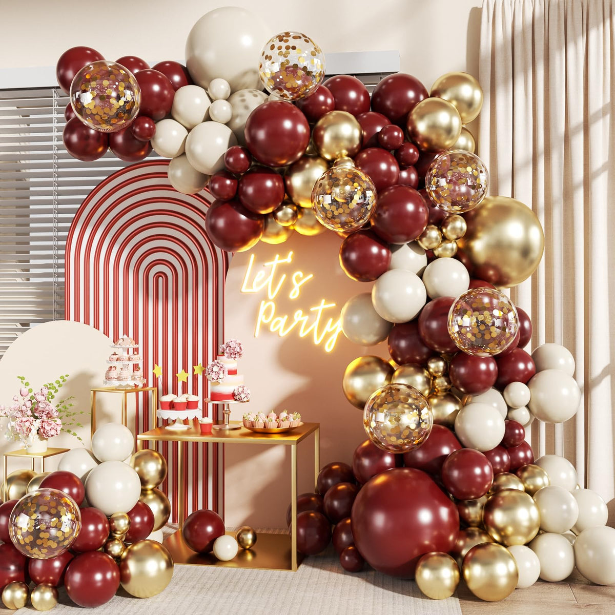 140-Piece Confetti & Star Balloon Garland Arch Kit