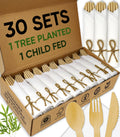 EcoPreps Pre-Rolled Bamboo Cutlery & Napkin Set