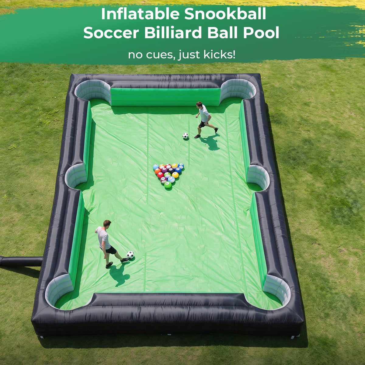 26FT Inflatable Soccer Pool Game with 16 Balls & 750W Blower