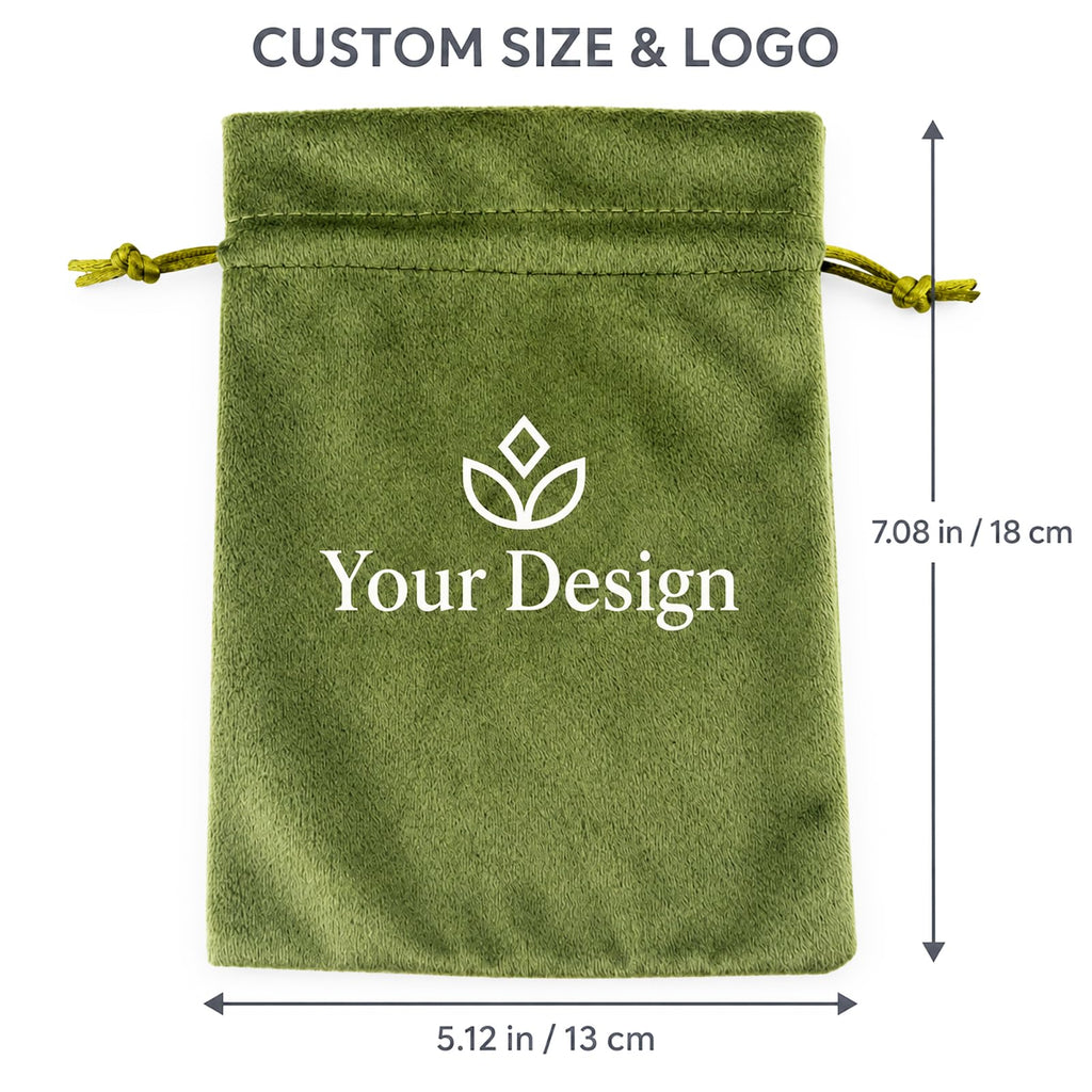 500 Custom Logo Velvet Gift Bags for Weddings & Christmas