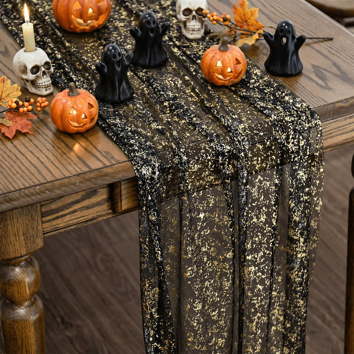 Artoid Mode Glitter Foil Gauze Table Runner for Parties