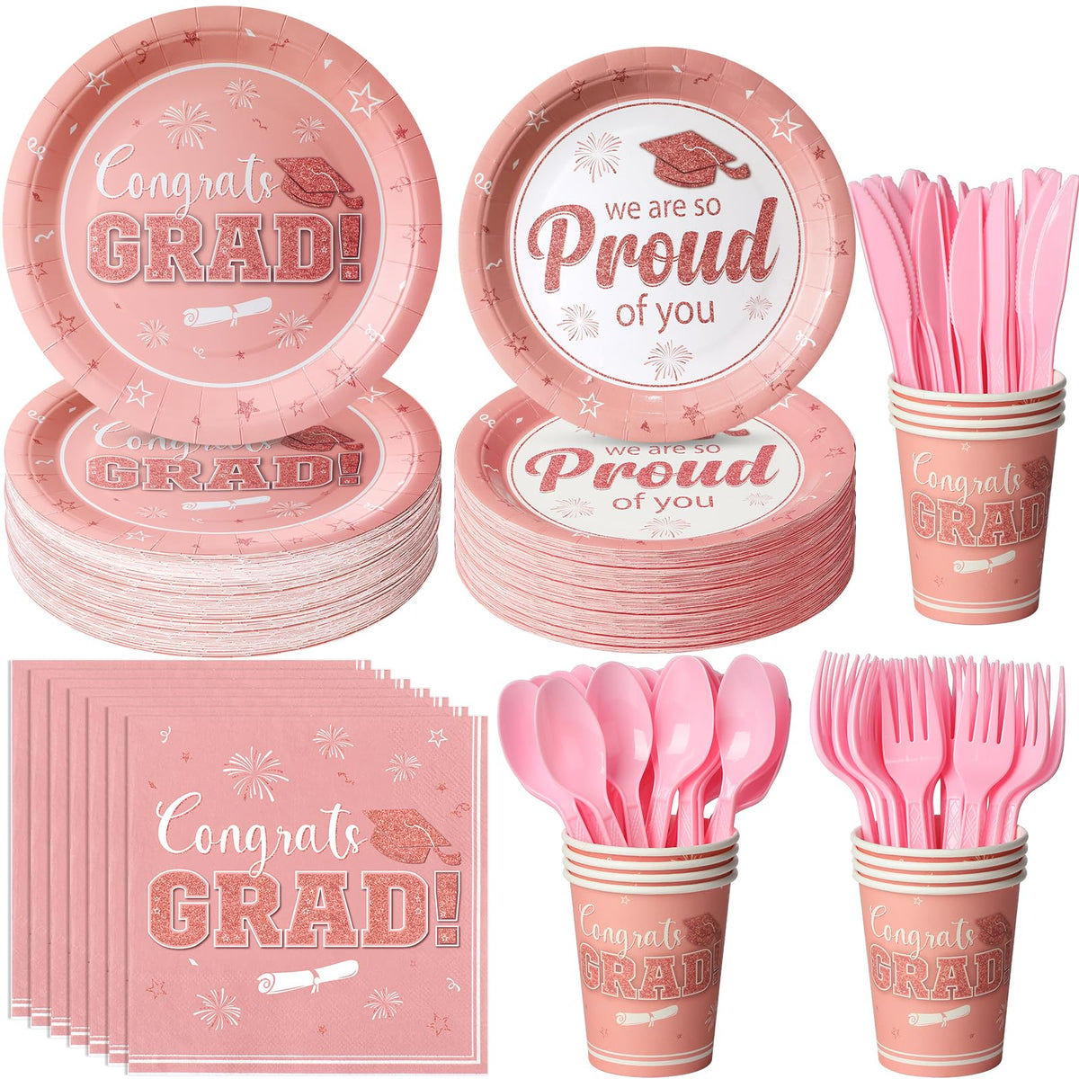 FunnyPars Graduation Party Supplies for 25 or 50 Guests