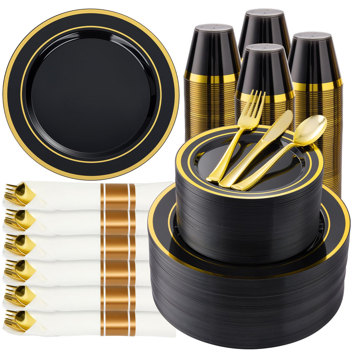 BESTVIP Disposable Party Dinnerware Set for Celebrations