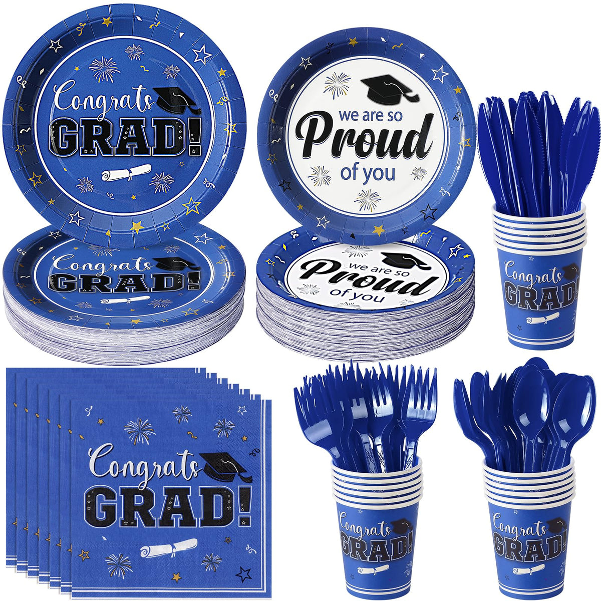 FunnyPars Graduation Party Supplies for 25 or 50 Guests