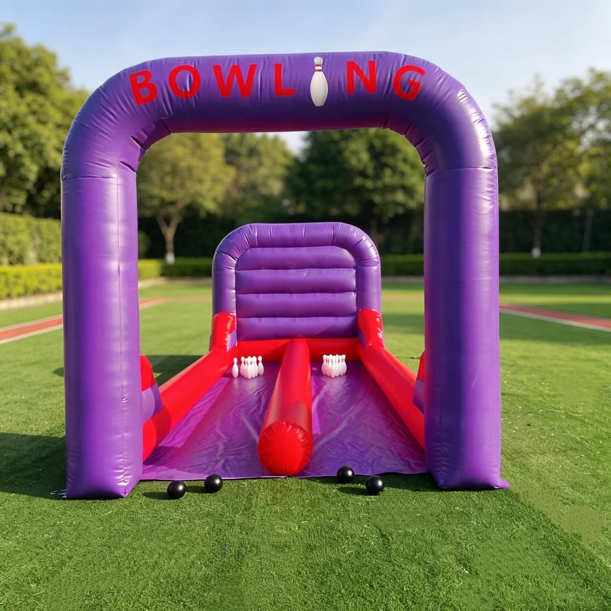 younghome 21FT Inflatable Dual-Lane Bowling Game Set