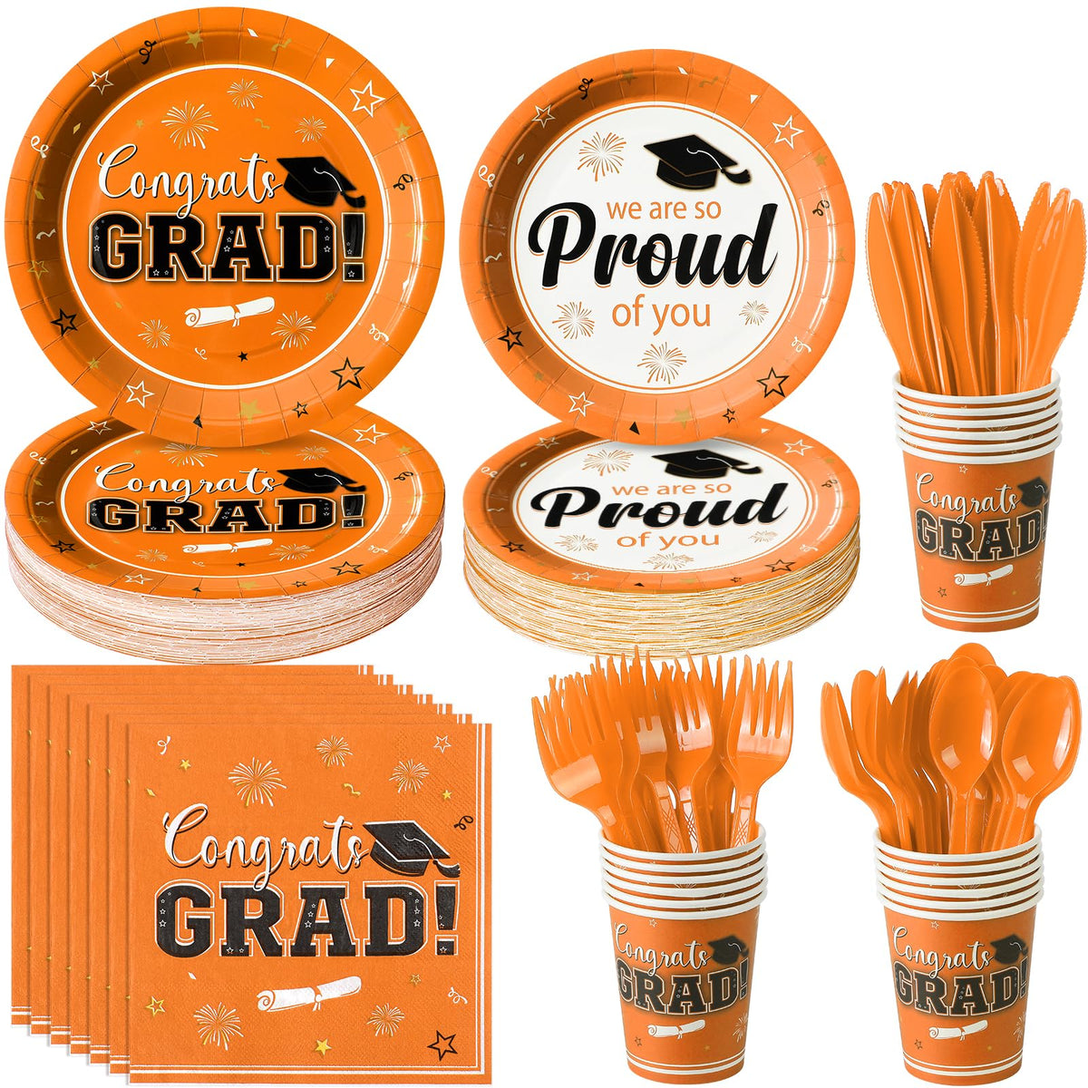 FunnyPars Graduation Party Supplies for 25 or 50 Guests