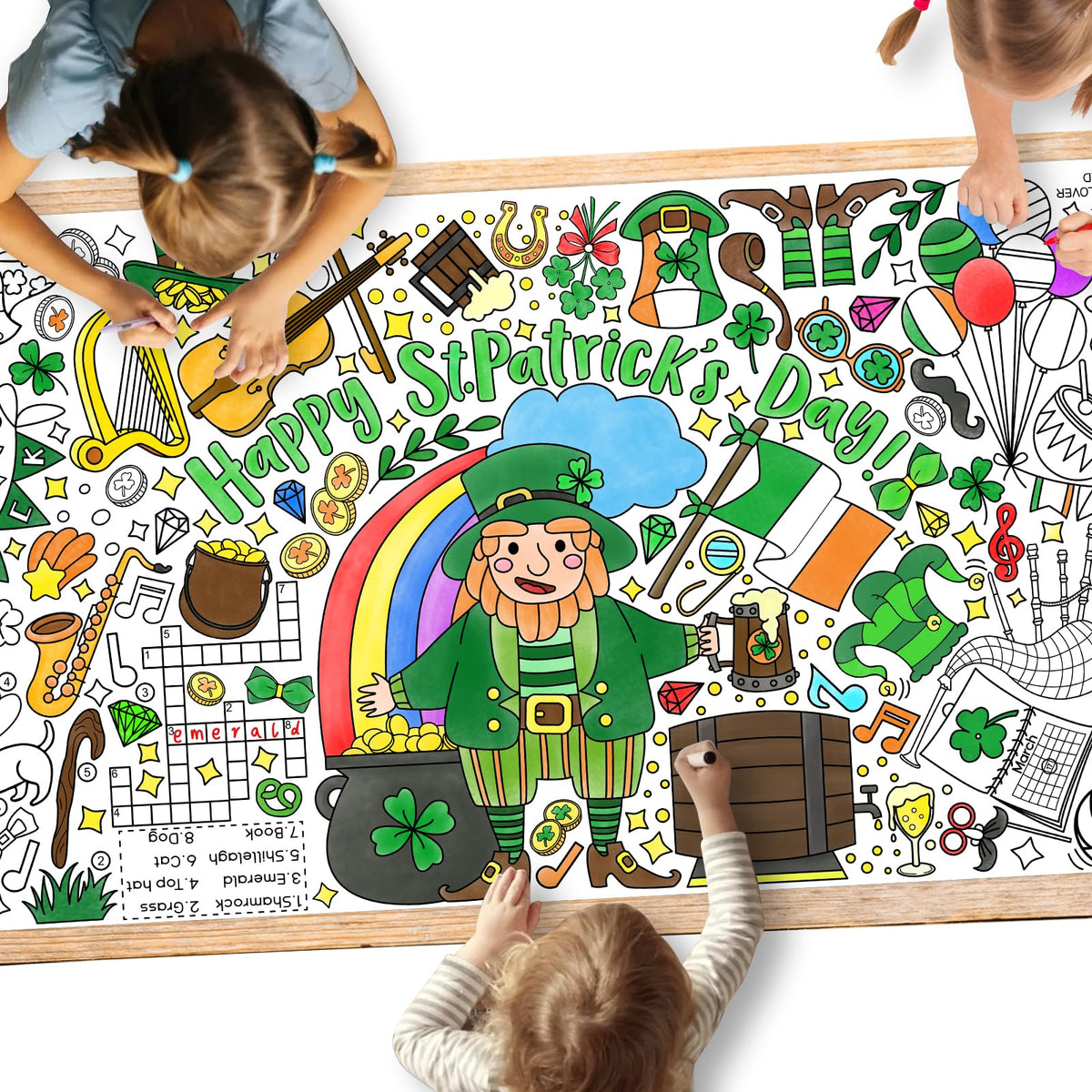 Gatherfun Kids Birthday Coloring Tablecloth, 31.5 x 72 in