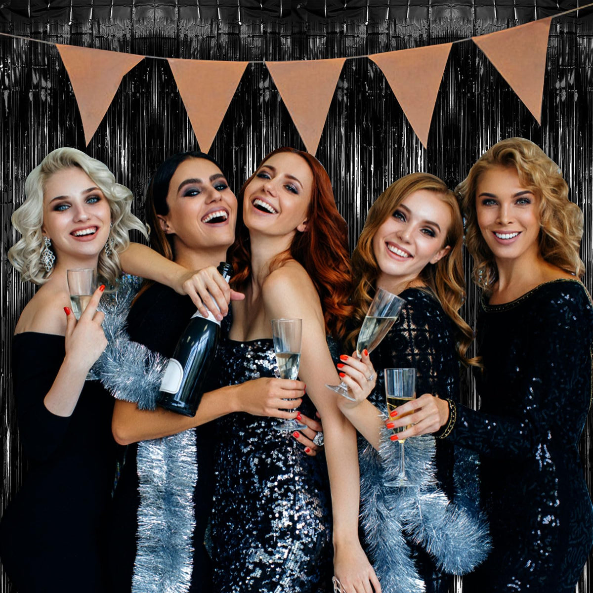 Tinsel Foil Fringe Backdrop Curtains for Party Photo Booths